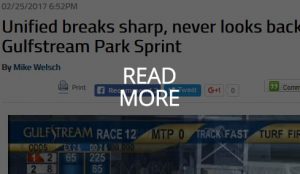 The Daily Racing Form's coverage of Unified's victory.