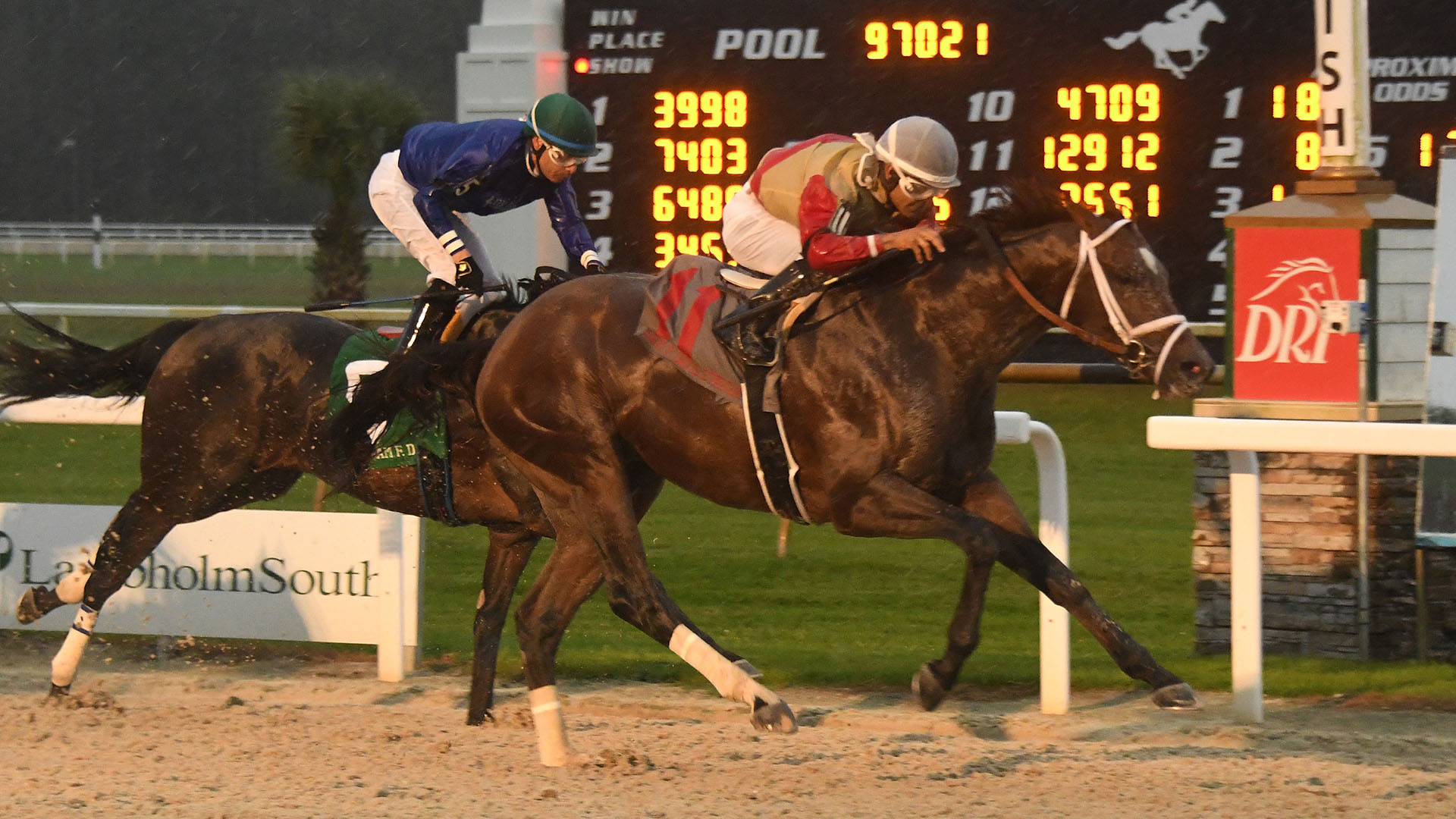Litigate takes the G3 Sam F. Davis Stakes at Tampa Bay Downs. Litigate is a part of the Elmont, LLC thoroughbred racing partnership.