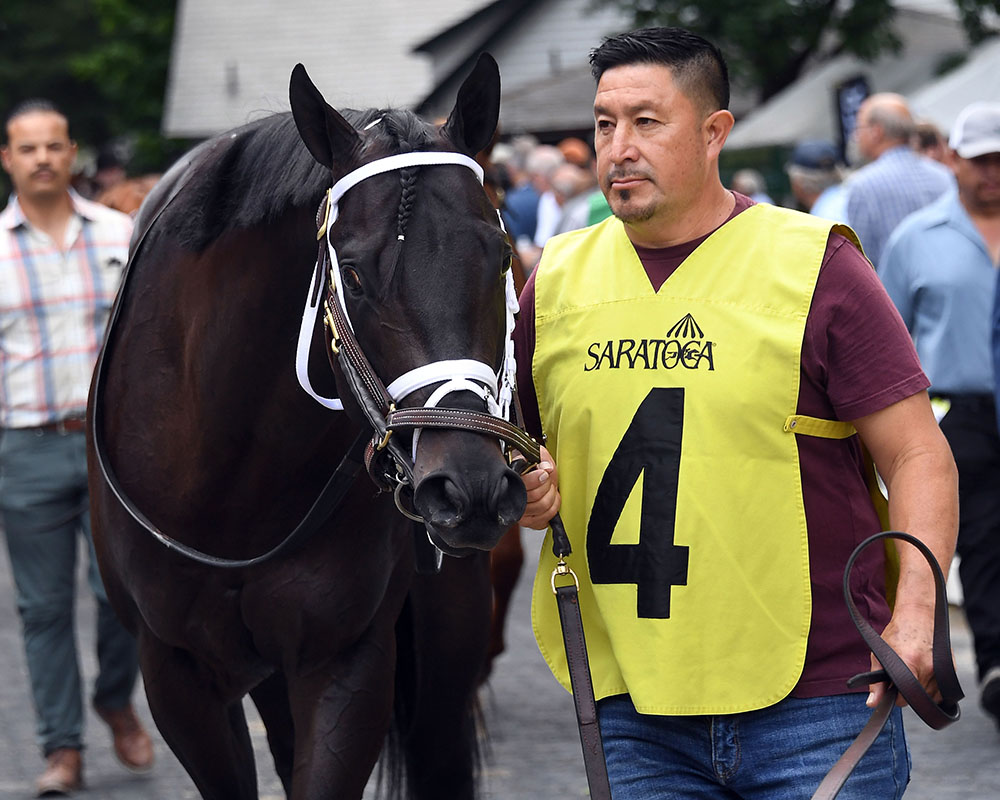 Illuminare (City of Light - I Still Miss You), part of Centennial Farms' 2022 Hamilton LLC Thoroughbred racing partnership, before breaking his maiden at Saratoga Race Course with Irad Ortiz, Jr. aboard.