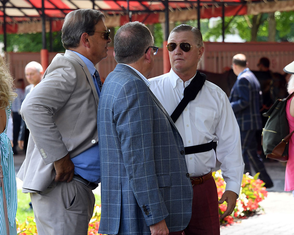 Members of the Centennial Farms' 2022 Hamilton LLC Thoroughbred racing partnership that owns Illuminare (City of Light - I Still Miss You), before winning an allowance at Saratoga Race Course with Irad Ortiz, Jr. aboard.